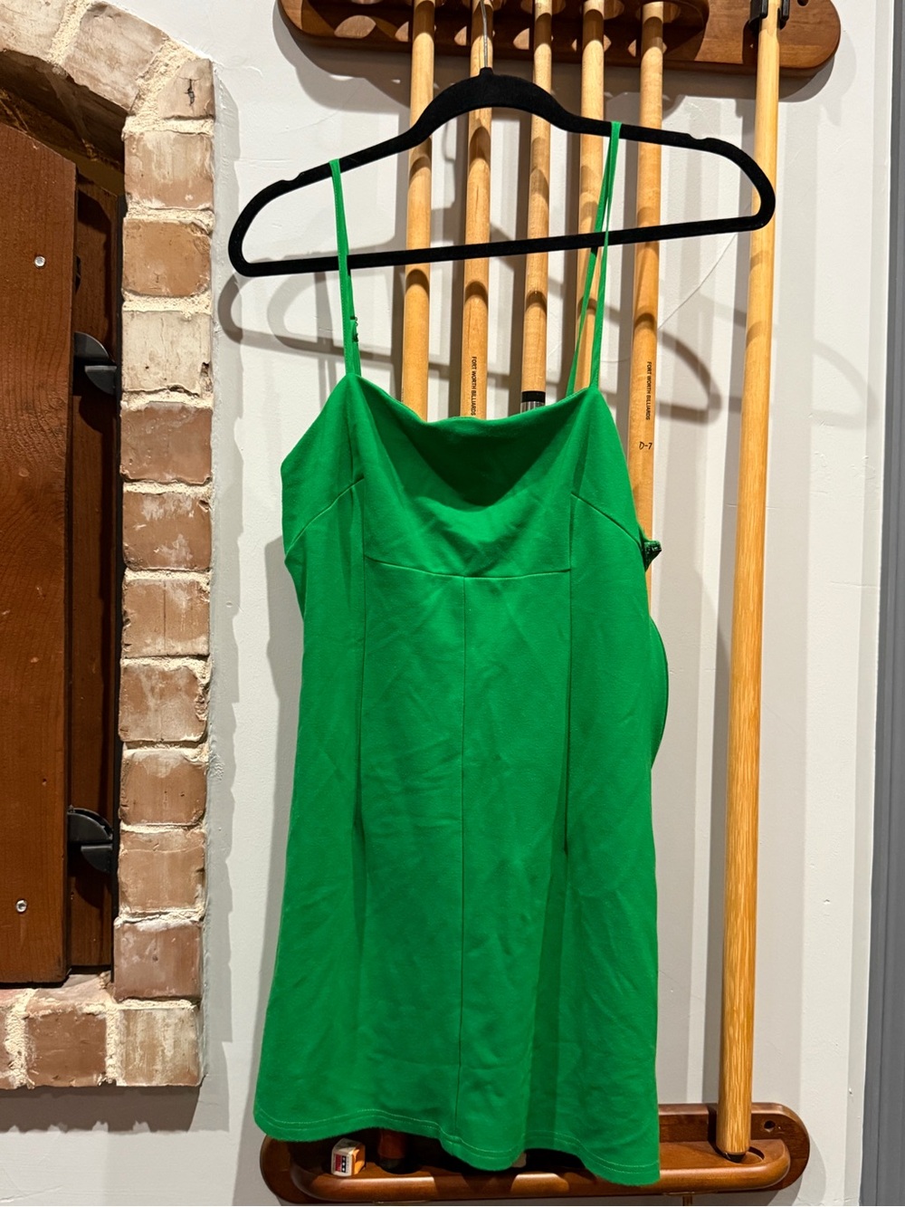 Green Spaghetti Strap Women's Top